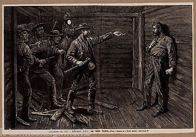 ARKANSAS LYNCH MOB ATTACKING VICTIM ANTIQUE GRAPHIC ART ENGRAVING PRINT 1882 - K-townConsignments