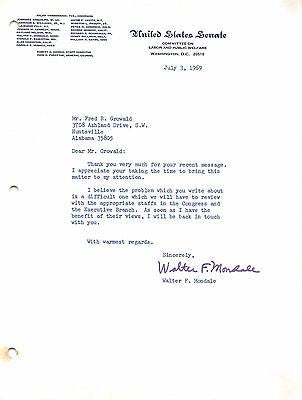 WALTER MONDALE AUTOGRAPH SIGNED CRYPTIC LETTER FROM GERMAN NASA MAN 1969 - K-townConsignments