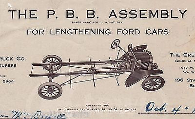LACONIA TRUCK CO FORD MOTORS CAR EXTENSION KIT ANTIQUE GRAPHIC STATIONERY LETTER - K-townConsignments