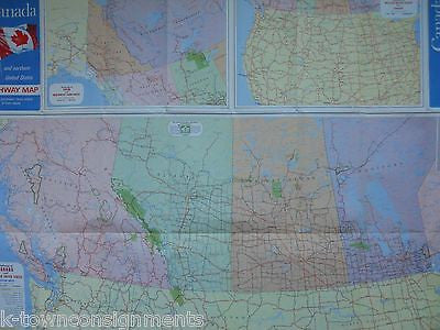 CANDADA & NORTHERN UNITED STATES VINTAGE GRAPHIC ILLUSTRATED LARGE FOLD-OUT MAP - K-townConsignments