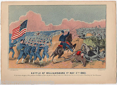 BATTLE OF WILLIAMSBURG VINTAGE CIVIL WAR SOLDIERS GRAPHIC ILLUSTRATION PRINT - K-townConsignments