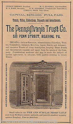 Pennsylvania Trust Co Bank Pennt St Reading PA Antique Graphic Advertising Print - K-townConsignments