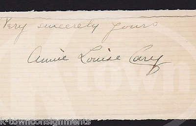 ANNIE LOUISE CARY MAINE OPERA SINGER ANTIQUE AUTOGRAPH SIGNATURE CLIPPING - K-townConsignments