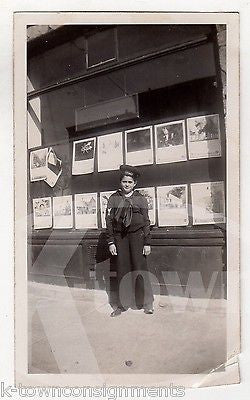 CUTE LITTLE BOY IN NAVY UNIFORM VINTAGE WWII AMERICANA SNAPSHOT PHOTO - K-townConsignments