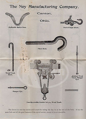 NEY MANUFACTURING HAY TOOLS CANTON OHIO ANTIQUE GRAPHIC ADVERTISING POSTER 1893 - K-townConsignments