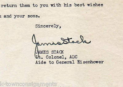 JAMES STACK GENERAL EISENHOWER STAFF ORIGINAL AUTOGRAPH SIGNED WAR DEPT LETTER - K-townConsignments