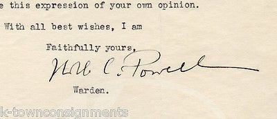 WARDEN POWELL WASHINGTON DC CATHEDRAL COLLEGE OF PREACHERS ANTIQUE SIGNED LETTER - K-townConsignments