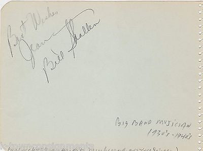 BILL SHALLEN VAN ALEXANDER BIG BAND SINGER VINTAGE AUTOGRAPH SIGNED PAGE 1940 - K-townConsignments