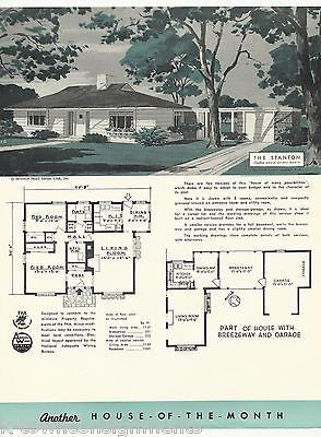 STANTON ARCHITECTURAL HOME DESIGN VINTAGE GRAPHIC ADVERTISING SALES PRINT - K-townConsignments