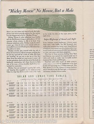 BELL AMERICAN TELEPHONE & TELEGRAPH CO VINTAGE ILLUSTRATED TELEPHONE ALMANAC '48 - K-townConsignments