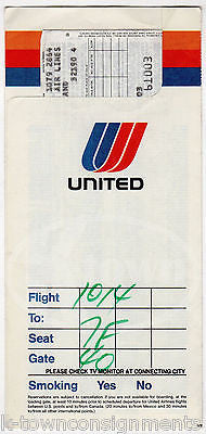 UNITED AIRLINES NY TO CLEVELAND VINTAGE GRAPHIC ADVERTISING FLIGHT TICKET STUB - K-townConsignments