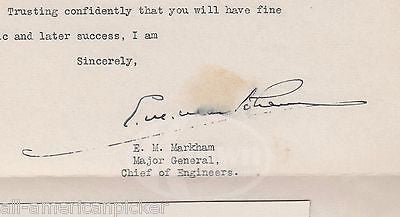 Edward Markham War Department Chief Engineer Autograph Signed Letter & Card 1936 - K-townConsignments