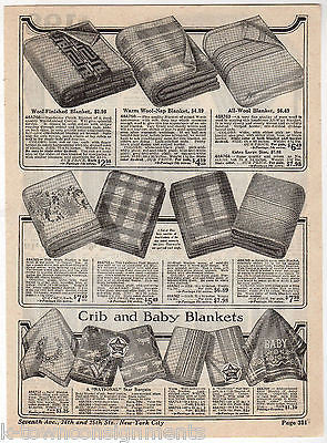 FINE COMPFORTER QUILTS & BABY BLANKETS ANTIQUE GRAPHIC ADVERTISING CATALOG PRINT - K-townConsignments