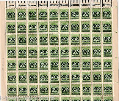 GERMAN DEUTSCHES REICH 800 TAUSEND MARK FULL SHEET VINTAGE POSTAGE STAMPS - K-townConsignments