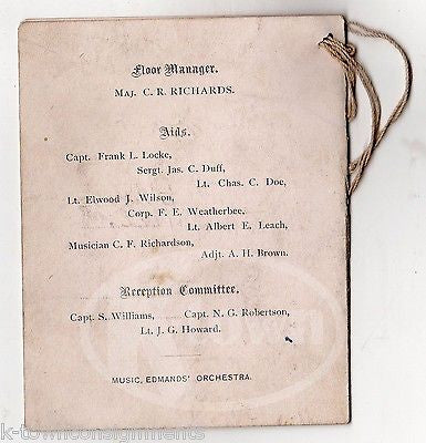 EDMANDS' ORCHESTRA BOSTON MA FROG POND ENGRAVING ANTIQUE DANCE CARD PROGRAM 1883 - K-townConsignments