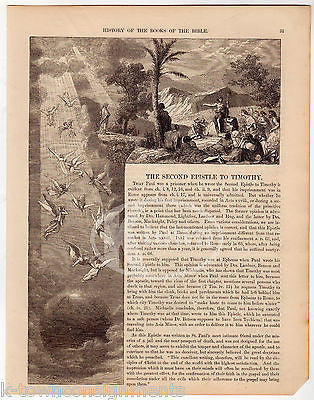 Paul's Letter to Timothy Antique Graphic Illustrated Bible Commentary Print 1872 - K-townConsignments