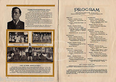 CHAUTAUQUA WEEK WESTFIELD PA ANTIQUE GRAPHIC ART MUSIC BANDS SOUVENIR PROGRAM - K-townConsignments