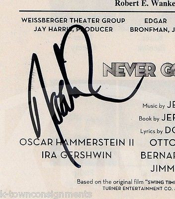 NOAH RACEY NEVER GONNA DANCE THEATRE STAGE ACTOR AUTOGRAPH SIGNED PLAYBILL PAGE - K-townConsignments