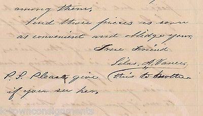 NORTHBRIDGE MA SIR JOHN MOORE BURIAL EXHIBITION ANTIQUE LETTER SILAS VANCE 1865 - K-townConsignments