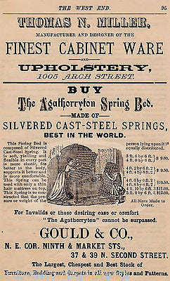 THOMAS MILLER PHILADELPHIA PA CABINET MAKER FURNITURE SALES ANTIQUE PRINT AD - K-townConsignments