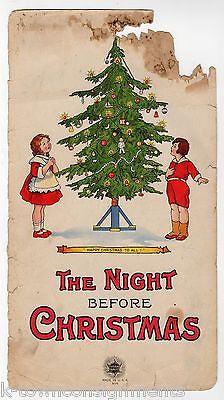SANTA CLAUS THE NIGHT BEFORE CHRISTMAS ANTIQUE GRAPHIC ART BOOK COVER PRINTS - K-townConsignments
