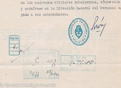 JUAN PERON ARGENTINA PRESIDENT MILITARY LEADER VINTAGE AUTOGRAPH SIGNED DOCUMENT - K-townConsignments