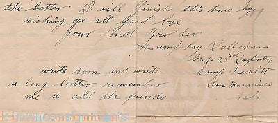 CAMP MERRITT SAN FRANCISCO SPANISH AMERICAN WAR SOLDIER LETTER 4th of JULY 1898 - K-townConsignments