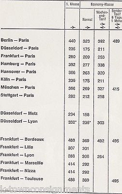 AIR FRANCE AIRWAY VINTAGE GERMAN GRAPHIC ADVERTISING FLIGHT PLAN TRAVEL BORCHURE - K-townConsignments