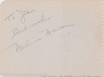 MELINA MASON JOHNNY GREEN BIG BAND STAGE DANCER VINTAGE AUTOGRAPH SIGNED PAGE - K-townConsignments