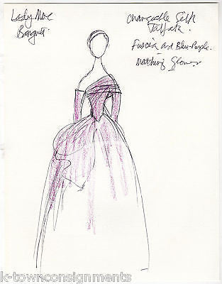 LADY MAE SILK BANQUET DRESS ORIGINAL BROADWAY THEATRE PLAY COSTUME DESIGN SKETCH - K-townConsignments