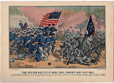 SECOND BATTLE OF BULL RUN VINTAGE CIVIL WAR SOLDIERS GRAPHIC POSTER PRINT - K-townConsignments