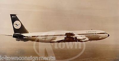 LUFTHANSA AIRLINES BOEING 707 SPECIFICATIONS VINTAGE AVIATION ADVERTISING PHOTO - K-townConsignments