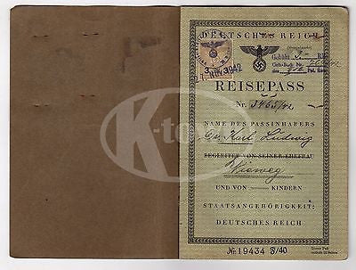 WWII GERMAN CANCELLED PASSPORT TRAVEL DOCUMENTS MANY STAMPS 1940-1942 & HOLDER - K-townConsignments