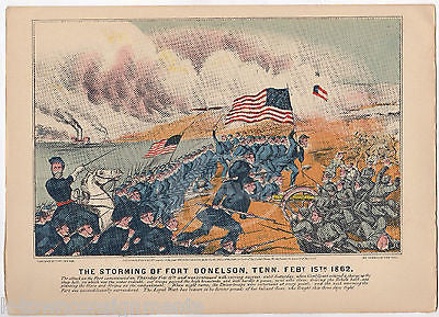 FORT DONELSON TENNESSEE VINTAGE CIVIL WAR NAVY BATTLE ILLUSTRATION POSTER PRINT - K-townConsignments