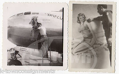 PETER LAMONT WWII NOSE ART PIN-UP ARTIST VINTAGE WWII AVIATION SNAPSHOT PHOTOS - K-townConsignments