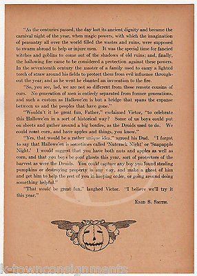 THE STORY OF HALLOWEEN ANTIQUE GRAPHIC ART CHILDREN'S ILLUSTRATION PRINTS - K-townConsignments