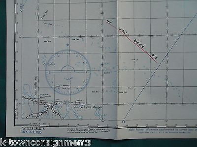 WILLIS ISLET BARRIER REEF CORAL SEA WWII RESTRICTED AERONAUTICAL FLIGHT CHART - K-townConsignments