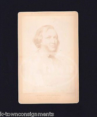 ROBERT BROWNING AUTHOR POET PLAYWRIGHT ANTIQUE ADOLF LEHMANN ART CABINET PHOTO - K-townConsignments