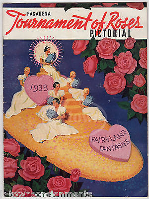 PASADENA TOURNAMENT OF ROSES FLOWER PARADE ANTIQUE PICTURE MAGAZINE PROGRAM 1938 - K-townConsignments