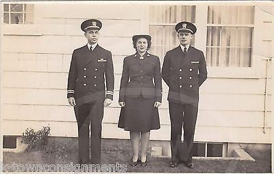 WWII WAVES WOMAN IN UNIFORM & NAVY MARINES VINTAGE PATRIOTIC SNAPSHOT PHOTO - K-townConsignments