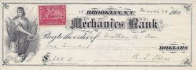 RICHARD SALTER STORRS EARLY CONGREGATIONAL PASTOR AUTOGRAPH SIGNED BANK CHECK - K-townConsignments