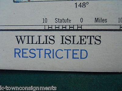 WILLIS ISLET BARRIER REEF CORAL SEA WWII RESTRICTED AERONAUTICAL FLIGHT CHART - K-townConsignments