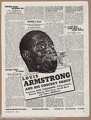 LOUIS ARMSTRONG BIG BAND ORCHESTRA VINTAGE MAGAZINE ADVERTISING PRINT 1948 - K-townConsignments