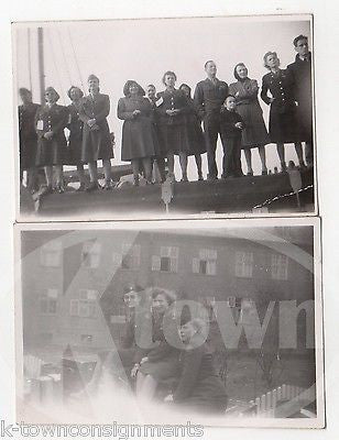 WAC MILITARY WOMEN IN UNIFORM GROUP SEND-OFF VINTAGE WWII SNAPSHOT PHOTOS LOT - K-townConsignments