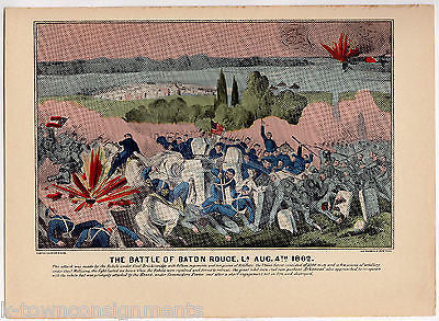 BATTLE OF BATON ROUGE LOUISIANA VINTAGE CIVIL WAR SOLDIERS GRAPHIC POSTER PRINT - K-townConsignments