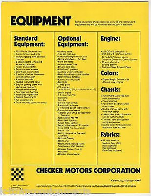 STRAIGHT TALK ABOUT TAXICABS CHECKER MOTORS GRAPHIC ADVERTISING POSTER FLYER - K-townConsignments