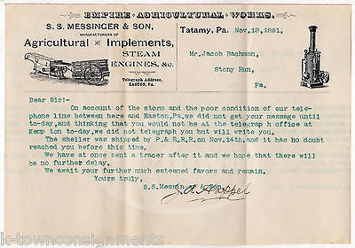 EMPIRE AGRICULTURAL WORKS TATAMY PENNSYLVANIA ANTIQUE GRAPHIC ADVERTISING LETTER - K-townConsignments