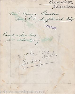 FLORENCE GARDNER 1920s SOCIALITE ANTIQUE FASHION NEWS PRESS PHOTO - K-townConsignments