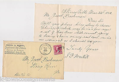 SAMUEL MERKEL BERKS PA JUSTICE OF THE PEACE ANTIQUE AUTOGRAPH SIGNED LETTER 1892 - K-townConsignments