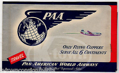 PAN AMERICAN AIRWAYS VINTAGE GRAPHIC ADVERTISING POSTCARD FLIGHT PACKET & FLYERS - K-townConsignments